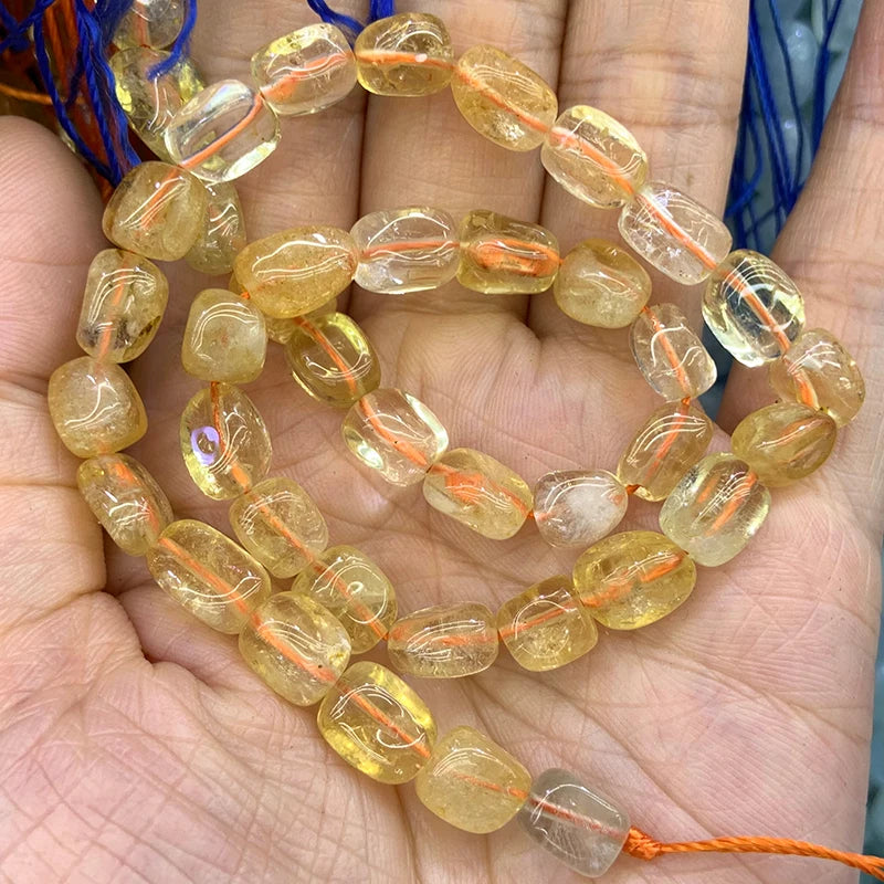 Natural Yellow Citrine Beads 15'' Irregular Quartz DIY Loose Beads