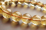 Yellow Citrine Round Beads Bracelet 8-12mm Brazil Stone
