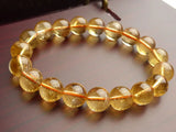 Yellow Citrine Round Beads Bracelet 8-12mm Brazil Stone