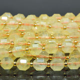 Natural Yellow Citrine Crystal Double Point Loose Beads