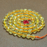 Natural Yellow Citrine Diamond Faceted Round Beads Gemstone Bracelet Necklace