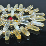 Natural Yellow Citrine Faceted Double Terminated Point Top Drilled Loose Beads
