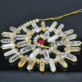 Natural Yellow Citrine Faceted Double Terminated Point Top Drilled Loose Beads