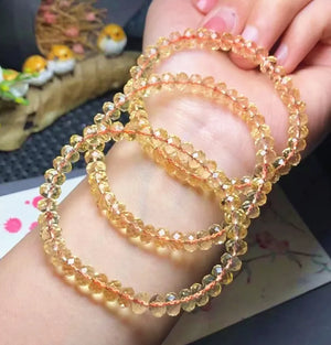Citrine Quartz Bracelet 7.5mm Abacus Beads AAAAA