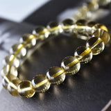 Natural Yellow Citrine Quartz Bracelet Round Beads 10mm - 13mm AAAAA