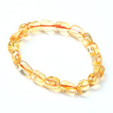 Yellow Citrine Quartz Crystal Bead Bracelet Stretch 9x7mm AAAAA