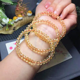 Natural Yellow Citrine Quartz Crystal Faceted Abacus Beads Bracelet