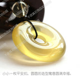 Yellow Citrine Quartz Crystal Pendant Necklace Gemstone Women Citrine Quartz