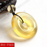 Yellow Citrine Quartz Crystal Pendant Necklace Gemstone Women Citrine Quartz