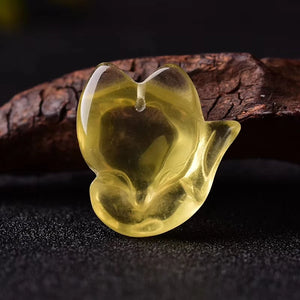 Natural Yellow Citrine Quartz Crystal Women Pendant 26x14x12mm