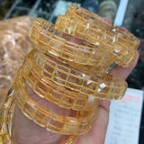 Yellow Citrine Stone Bracelet Natural Gemstone Jewelry Bangle