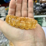 Yellow Citrine Stone Beads Bracelet for Women Men Gift