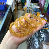 Yellow Citrine Stone Beads Bracelet Gemstone Bangle For Women/Men Gift