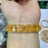 Yellow Citrine Stone Beads Bracelet Gemstone Jewelry Bangle For Women