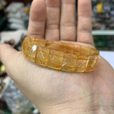 Yellow Citrine Stone Beads Bracelet Gemstone Jewelry Bangle For Women