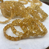 Yellow Citrine Stone Beads Bracelet Gemstone Bangle For Women/Men Gift