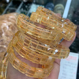 Yellow Citrine Stone Bracelet Natural Gemstone Jewelry Bangle