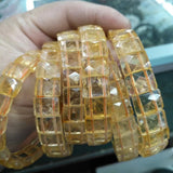 Yellow Citrine Stone Bracelet Natural Gemstone Jewelry Bangle