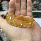 Yellow Citrine Stone Beads Bracelet Gemstone Jewelry Bangle For Women