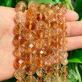 Natural Yellow Citrine Faceted Stone Beads 6 8 10mm