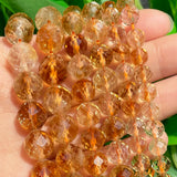 Natural Yellow Citrine Faceted Stone Beads 6 8 10mm