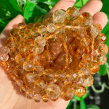 Natural Yellow Citrine Faceted Stone Beads 6 8 10mm