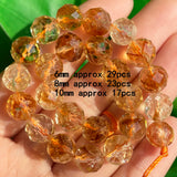 Natural Yellow Citrine Faceted Stone Beads 6 8 10mm