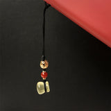 Yellow Citrines Money Bag Keychain Pendant Rope Lucky Feng Shui Hanging