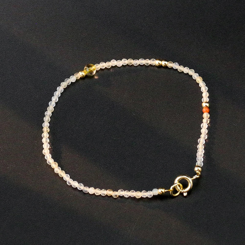 Yellow Citrine Quartz Crystal Beads Bracelet Lucky Jewelry Yoga Amulet
