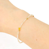 Yellow Citrine Quartz Crystal Beads Bracelet Lucky Jewelry Yoga Amulet