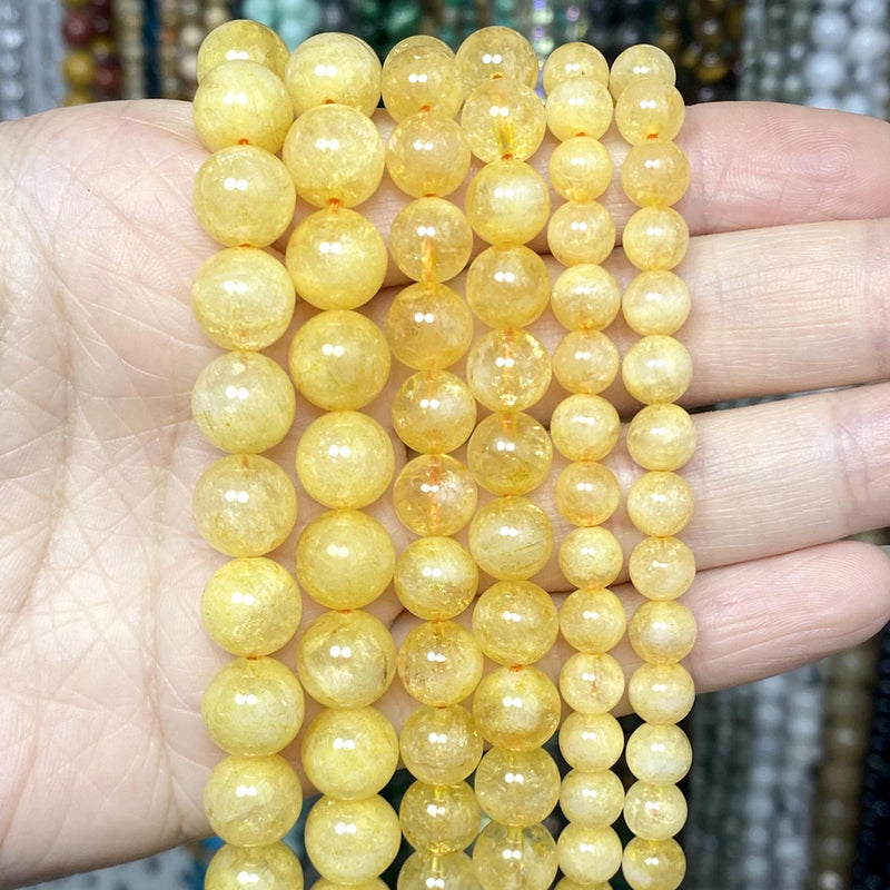 Natural Yellow Citrines Quartz Spacer Beads 6/8/10/12mm