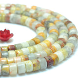 Natural Yellow Crazy Lace Agate Heishi Wheel Beads for DIY Jewelry Making