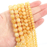 Smooth Citrine Round Crystal Beads for Jewelry Making 6/8/10MM