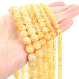 Smooth Citrine Round Crystal Beads for Jewelry Making 6/8/10MM