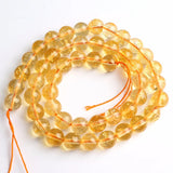 Citrine Beads Round Loose Stone Beads for DIY Jewelry Making