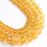 Citrine Beads Round Loose Stone Beads for DIY Jewelry Making