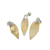 Citrine Stone Pendant Silver Plated Quartz Gem 5pc