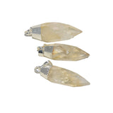 Citrine Stone Pendant Silver Plated Quartz Gem 5pc