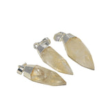 Citrine Stone Pendant Silver Plated Quartz Gem 5pc