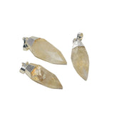 Citrine Stone Pendant Silver Plated Quartz Gem 5pc