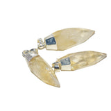 Citrine Stone Pendant Silver Plated Quartz Gem 5pc
