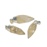 Citrine Stone Pendant Silver Plated Quartz Gem 5pc