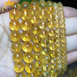 Yellow Crystal Citrine Quartz Beads Round Loose Spacer 4/6/8/10mm DIY Bracelet