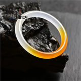 Natural Yellow Dragon Jade Round Bangle Charms Jewelry Set