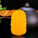 Yellow Dragon Jade Zodiac Dragon Pendant Necklace