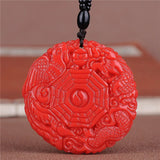 Yellow Dragon Jade Dragon and Phoenix Pendant Necklace