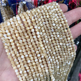 Yellow Faceted Shell Beads for Jewelry Making