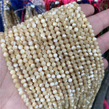 Yellow Faceted Shell Beads for Jewelry Making
