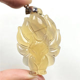 Natural Yellow Fluorite Fox Pendant Jewelry Beauty Gemstone AAAAA