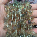 Yellow Fluorite Stone Beads 15'' Drop DIY Loose Beads For Jewelry Making